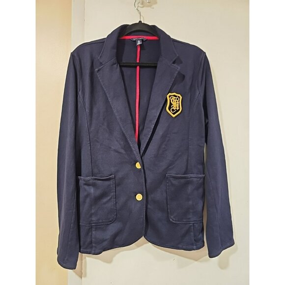 Tommy Hilfiger Women’s Lightweight Navy Classic Blazer Jacket XL Preppy Academia - Picture 1 of 9